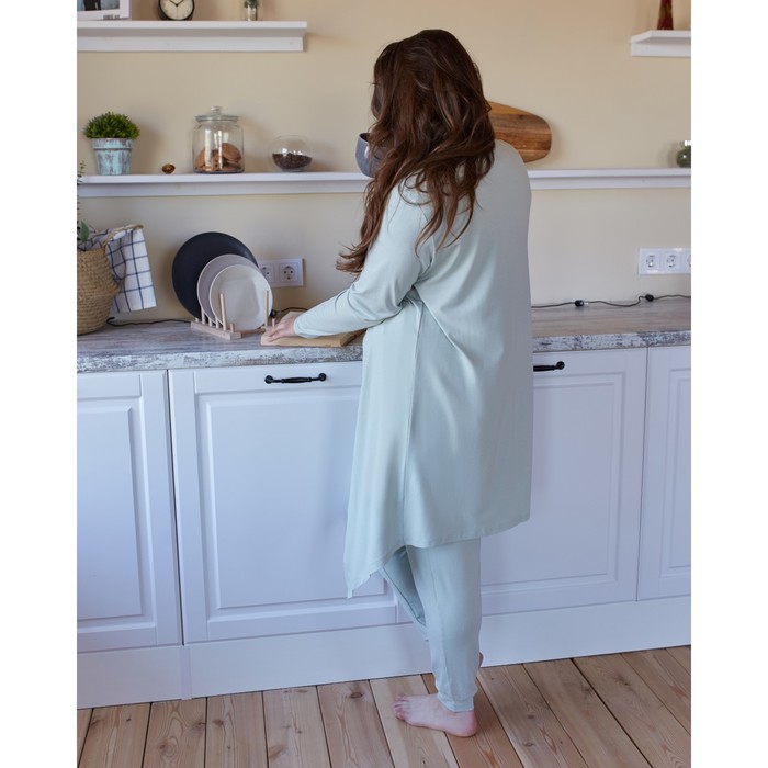 Халат женский MINAKU: Mint & Chocolate цвет олива, р-р 54 - фото 798563300