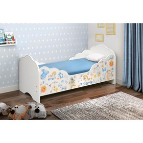 Кровать детская «Малышка №3», 1400 × 600 мм, лдсп, цвет белый / фотопечать для мальчиков