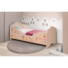 Кровать детская «Малышка №4», 1400 × 600 мм, цвет дуб млечный / фотопечать для девочек