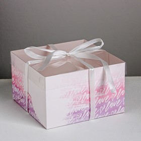 Коробка на 4 капкейка Love, 16 × 16 × 10 см