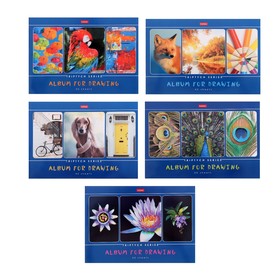 Альбом для рисования А4, 40 листов на скрепке "Я рисую мой мир", обложка мелованный картон, блок 100 г/м2, МИКС