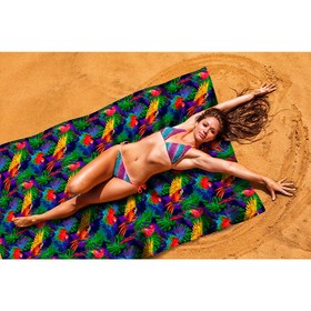 Пляжное покрывало «Яркие попугаи», размер 145 × 200 см