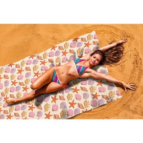 Пляжное покрывало «Ракушки», размер 145 × 200 см