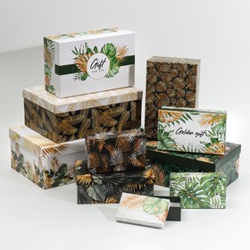 Набор подарочных коробок 10 в 1 «Тропический», 12 × 7 × 4 - 32.5 × 20 × 12.5 см