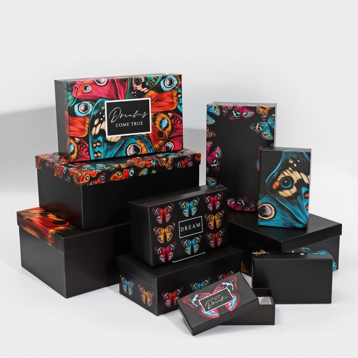 Набор подарочных коробок 10 в 1 «Бабочки», 12 × 7 × 4 - 32.5 × 20 × 12.5 см - фото 2235197