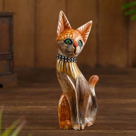 Сувенир "Кошка в ошейнике" дерево 7х3,5х20 см