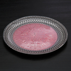 Тарелка подстановочная «Морион», d=27 см, цвет чёрно-розовый с серебром - фото 127171599