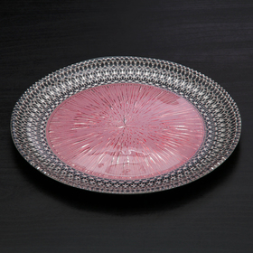 Тарелка «Морион», d=27 см, цвет чёрно-розовый с серебром