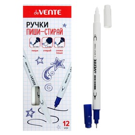 Ручка со стираемыми чернилами капилярная deVENTE, 0.5 мм и 3 мм, белый корпус, синяя