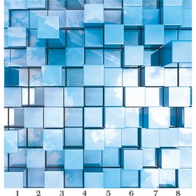 Панель потолочная PANDA Куб панно 4172 (упаковка 8 шт.), 2х2 м
