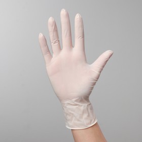 Перчатки A.D.M. латексные опудренные, размер S, 10,8 гр, 100 шт/уп, цвет белый