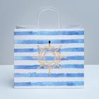 Пакет подарочный крафтовый «Якорь», 32 × 28 × 15 см 4753243