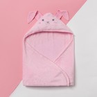 Плед с капюшоном "Крошка Я" Зайка 90х90 см, розовый, велсофт Плед с капюшоном "Крошка Я" Зайка 90х90 см, розовый, велсофт