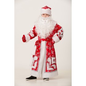 Карнавальный костюм «Дед Мороз», пальто с узором, шапка, рукавицы, р. 34, рост 134 см