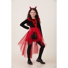 Карнавальный костюм «Дьяволица», платье, маска, р. 36, рост 140 см