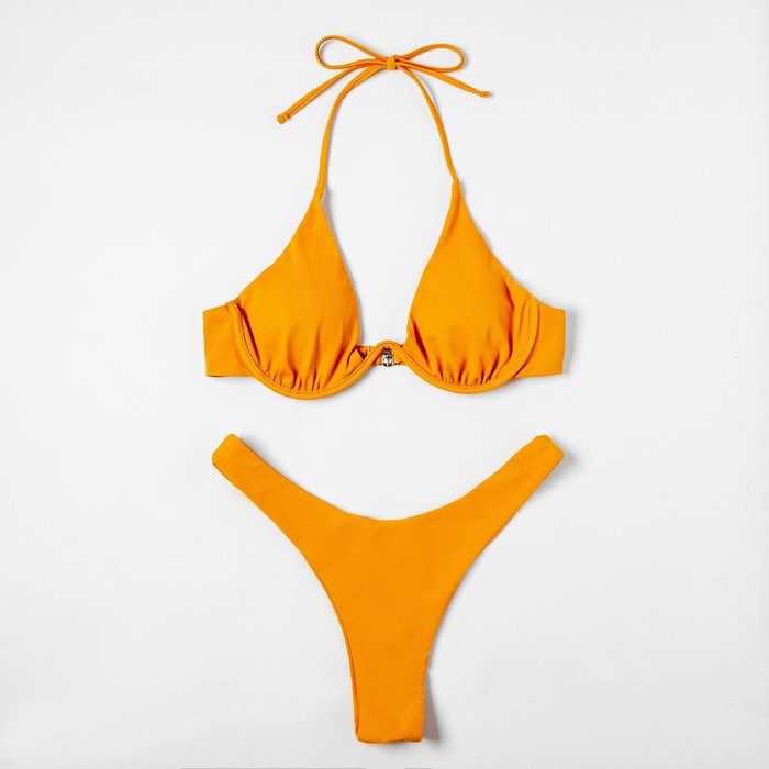 Купальник раздельный MINAKU Summer fashion, размер 42, цвет горчичный - фото 798582434