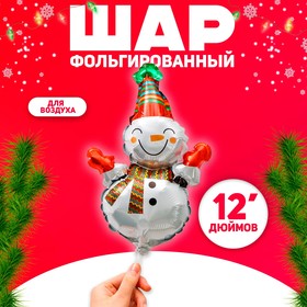 Шар фольгированный 12′ «Снеговик с шарфиком в полоску» в Донецке