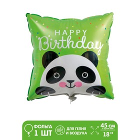 Foil balloon square 18" Pillow with a Panda."