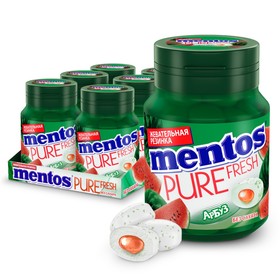 Жевательная резинка Mentos Жидкий центр, арбуз, 54г.