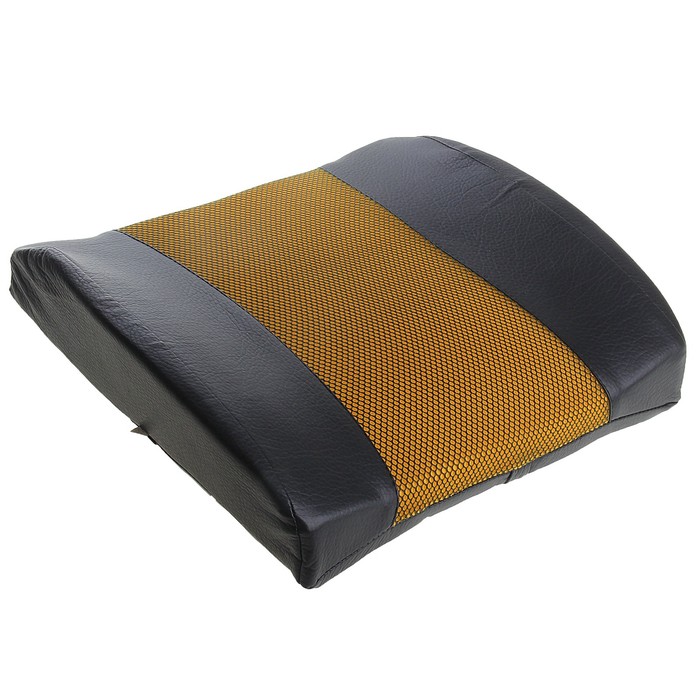 Ортопедическая подушка на спинку кресла, желтая полоса