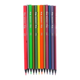 Карандаши 12 цветов для рисования на черной бумаге, deVENTE Cosmo. Trio (4 неон + 8 металлик), 3М, диаметр грифеля 3 мм, трехгранные, в картонной коробке