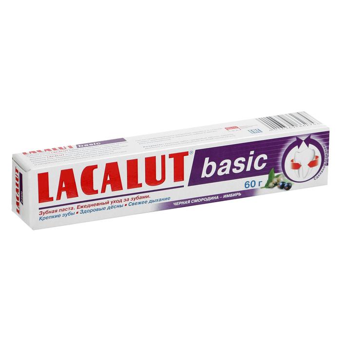 Зубная паста Lacalut basic, чёрная смородина, имбирь, 60 г - фото 4943894