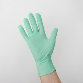Перчатки нитриловые неопудренные A.D.M. «Стандарт», размер M, 100 шт/уп, 7гр, цвет зелёный