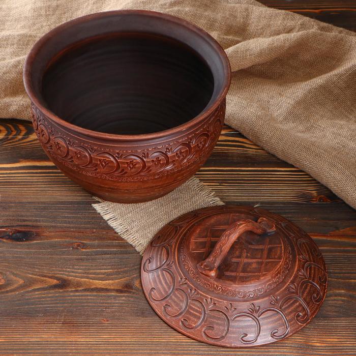 Asian pottery large lidded vase