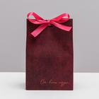 Пакет подарочный с лентой «От всего сердца», 13 × 19 × 9 см 4753251