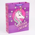 Пакет ламинат вертикальный "Unicorn dreams", Минни Маус и единорог, 31х40х11 см 4628774
