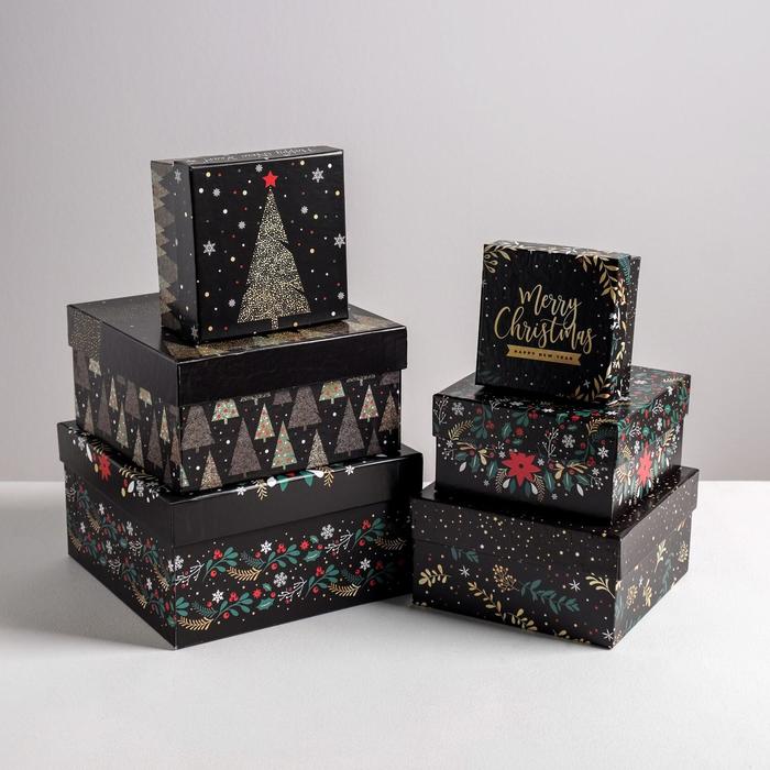 Набор подарочных коробок 6 в 1 «С новым годом», 10 × 10 × 6 - 20 × 20 × 11 см