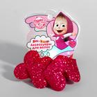 Набор резинок, Маша и Медведь "Сердца" розовые с блестками, 4 шт, 6х5 см - фото 798943854