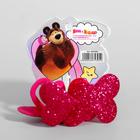 Набор резинок, Маша и Медведь "Сердца" розовые с блестками, 4 шт, 6х5 см - фото 798943857