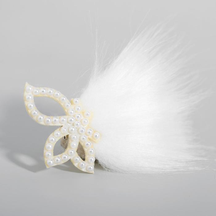 Зажим ВИНКС, "Цветы" с искусственным мехом, 7,5*7,5 см - фото 798601919