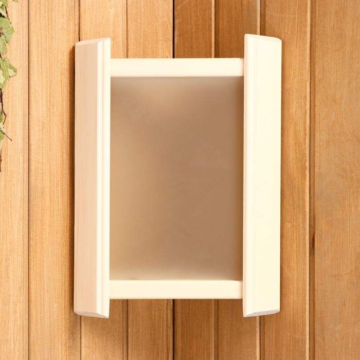 Абажур деревянный, белое стекло