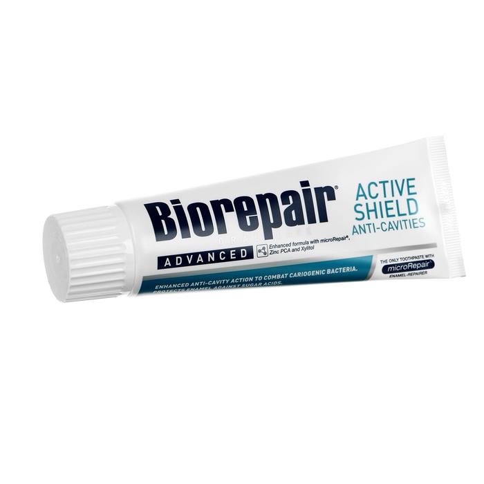 Biorepair active. Biorepair Active Shield 75мл. Паста Biorepair Active Shield. Зубная паста Biorepair Scudo attivo Active Shield активная защита эмали зубов 75 мл. Биорепейр Актив шилд паста зубная.