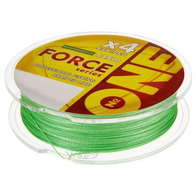 Плетёная леска №ONE FORCE Х4-bright green, 135 м, d=0,10 мм