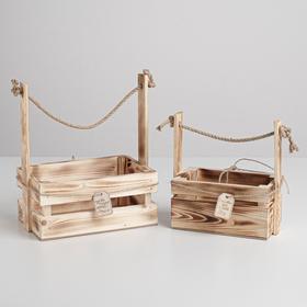 A set of wooden boxes 2 in 1 with a label, 