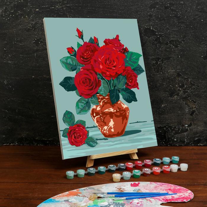Картина по номерам на холсте с подрамником «Розы» 30×40 см