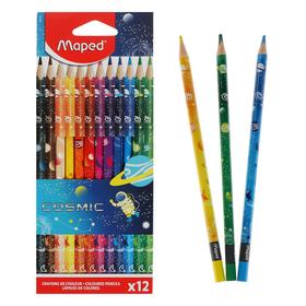 Карандаши 12 цветов Maped Color Peps cosmic пластиковые, декорированные, европодвес
