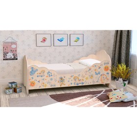 Кровать детская «Малышка №3», 1400 × 600 мм, цвет дуб млечный / фотопечать для мальчиков