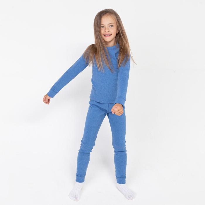 Термобельё для девочки (джемпер,брюки), цвет синий, рост 128 см (34)