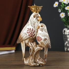 Polyresin souvenir candle holder with a candle 