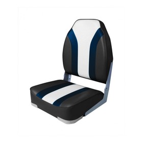 Кресло складное мягкое Skipper SK75107CBW, алюминий, темно-серый/синий/белый
