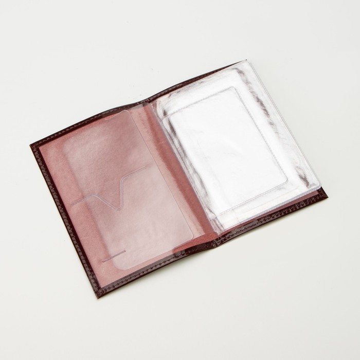 Обложка для автодокументов, цвет бордовый - фото 798627615