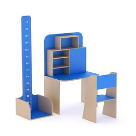 Игровой набор «Поликлиника», ростомер, стул, стол, цвет бежевый / синий