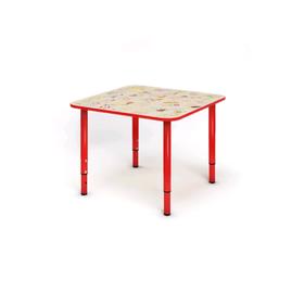 Стол детский регулируемый «Азбука», 700 × 700 × 400 мм, группа 0-3, УФ-печать, красный