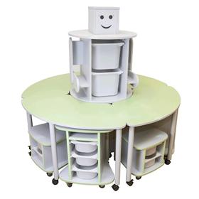 Игровой модуль «Робот» на 10 мест, 1728 × 1728 × 1350 мм, цвет белый / светло-зелёный