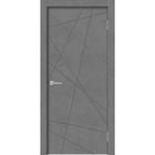 Дверное полотно GEOMETRY-1, 600 × 2000 мм, глухое, цвет бетон графит - фото 6499590