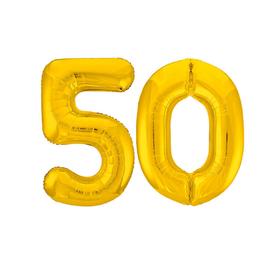 Шар фольгированный 40" «50», цвет золотой 5084609